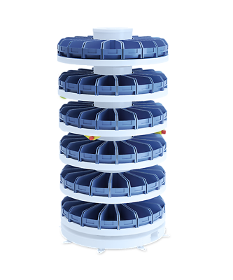 C-Teile-Management Storage Tower mit blauen Behälter